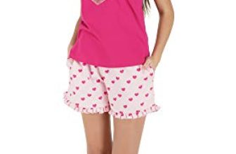 Artemis Women’S Cotton Make Me Smile Printed Top And Small Heart Print Shorts (Pink, X-Small)