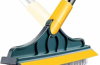 Cozen Bathroom Cleaning Brush With Wiper 2 In 1 Tiles Cleaning Brush Floor Scrub Bathroom Brush With Long Handle 120° Rotate Bathroom Floor Cleaning Brush Home Kitchen Bathroom Cleaning Accessories