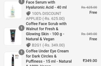MCaffeine LOOT : BUY 2 GET 1 FREE + Free Green Tea Face Serum worth ₹ 625!! Use code B2G1 How to avail:▶️Add Any 3 Products to Cart▶️Apply Code B2G1 to get 1 product FREE on purchase of 2 products▶️Also, Get Free Green Tea Face Serum worth 625 on Orders 699+ & Free Face Glow Kit on orders 989+Suggested combo – Get Coffee Under Cream + Coffee Face Wash + Coffee Face Scrub + Green Tea Face Serum + Face Glow Kit at 67% discount! Offer available only for a limited time! GRAB NOW!