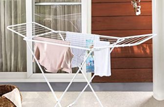 Amazon Brand – Solimo Premium Cloth Drying Stand – 3 Way Folding, 42 Feet Drying Length, Total 20 Drying Rails (White)