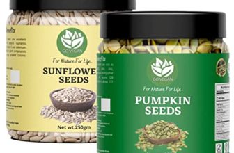 Go Vegan Raw Pumpkin, Sunflower Seeds For Eating Protein And Fibre Rich Food Pack Of 2-250G (Jar Pack)