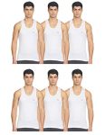 Lux Venus Men’S Cotton Vest (Pack Of 6) (8904209874078_Venus_Wh_Rn_90_White)