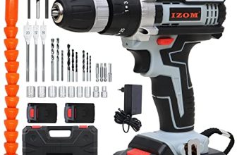 Izom Iz-Cdk-20V Cordless Drill Machine Kit With Multiple Torque Settings & A Keyless Chuck For Automatic Spindle Locking