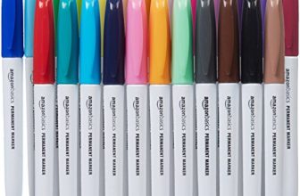 Amazon Basics Fine Permanent Markers, Assorted Colours, Pack Of 24