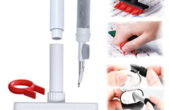 Sounce Cleaning Soft Brush Keyboard Cleaner 5-In-1 Multi-Function Computer Cleaning Tools Kit Corner Gap Duster Keycap Puller For Bluetooth Earphones Lego Laptop Airpods Pro Camera Lens (Red)