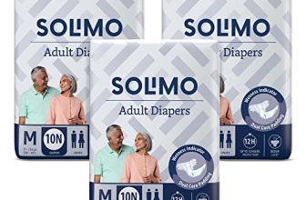 Amazon Brand – Solimo Adult Diapers Tape Style- Medium, Pack Of 30