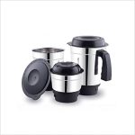 Hometronics Universal 3 Pc Stainless Steel Jar Set Ideal/Compatible For All Brands And Type Of Mixer, Grinder And Juicer, Silver