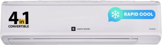Realme Techlife 2023 Range 1.5 Ton 4 Star Split Inverter 4-In-1 Convertible With Flexi-Control Technology Ac – White(154Siaa22Bwr, Copper Condenser)