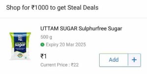 Flipkart Supermart deal for Selected Locations.Upto 99% Off On Grocery.1 Rupee & 19 Rupees Deals ( add all )Buy More Save MoreBuy 1 Get 1 FreeMin 50% Off : Min 40% Off : Min 30% Off : Min 20% Off : 📍Note – Flipkart Supermart Delivery Available For Selected Cities Only, Also You May See Price Difference As Per Different Area.