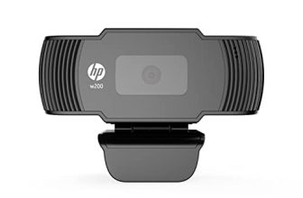Hp W200 Hd 720P 30 Fps Digital Webcam With Built-In Mic, Plug And Play Setup, Wide-Angle View For Video Calling On Skype, Zoom, Microsoft Teams And Apps (20L58Aa, Black)