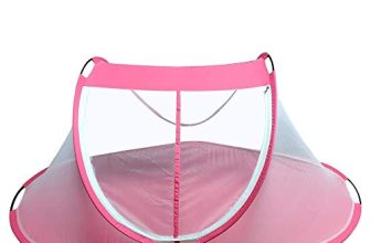 Febox Foldable Kids Mosquito Net With Base Cloth – Mosquito Repellent (Pink, Suitable For: 1 To 6 Years) (1778.0Mm L X 762.0Mm W)