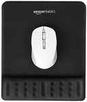 Amazonbasics Gel Mouse Pad Wrist Rest Memory-Foam Ergonomic Design | Cushion Wrist Support & Pain Relief | Suitable For Gaming, Computer, Laptop, Home & Office Anti-Slip Rubber Base (Black)
