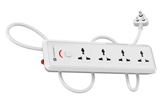 Portronics Power Plate 11 1500W Power Converter With 4 Power Sockets, 3M Cord Length, Short Circuit Protection, Imported Intelligent Chips (White)