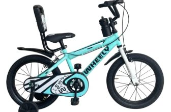 Wheely Blade, 16T Kids Bike, 10 Inch Frame, Blue, Single Speed Steel Frame Bike With Support Wheels, Bottle & Bottle Holder, With Back Rest, Ideal For 5-7 Years Unisex, Height 3-4 Feet