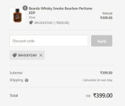Beardo : Flat ₹600 Off On Whisky EDP Range. Apply Code : WHISKYDAYLink : Suggestion :Beardo Whisky Smoke Bourbon Perfume EDP at 399.