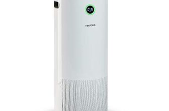 Resideo Air Purifier With Remote Control, Advanced 3 Stage Filtration, Aqi Sensors With Digital Display, 60 Sq.Mtrs, 55 Wt (White, Activated Carbon)