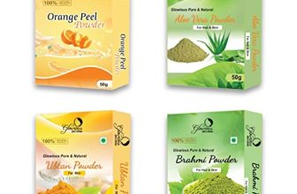 Glowious Combo Pack Of 4 (Orange Peel, Ubtan, Brahmi & Aloe Vera Powder) 200Gms (50Gx4)