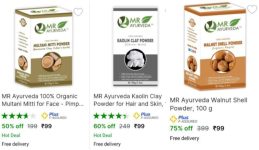 Ayurveda Organic Face Packs at ₹99Ayurveda Organic Hair Packs at ₹99