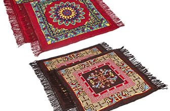 Amazon Brand – Solimo Poly Prayer Mat, Set Of 4 (Red And Orange) – 950 Gsm