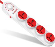Goldmedal Logica 4X1 Spike Guard 4 Socket Extension Boards(White, 2 M)