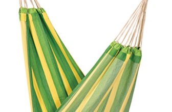 Hangit Cotton Hammock (Green Stripes, 335 Centimeters)