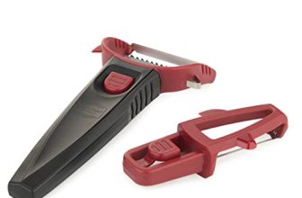 Borner Plastic Peeler 3 In 1 Set With Steel Blades For Vegetables, Fruits – Kitchen Y Shape, Straight Peeler With Non-Slip Handle (Red)