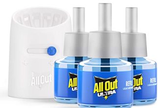 All Out Ultra Combo Pack 3 Refill + 1 Machine | Ultra Liquid Power | Kills Dengue Mosquitoes | 100% More Power Mosquito Repellent, Blue