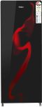 Haier 215 L Direct Cool Single Door 3 Star Refrigerator With Base Drawer(Black Spiral Glass, Hrd-2353Psg-P)