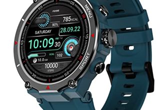 Noisefit Force Rugged Round Dial Bluetooth Calling Smart Watch With 1.32″ Hd Screen, Functional Crown, 550 Nits, 7 Days Battery, Ai Voice Assistance, 200+ Watch Faces, Heart Rate Tracker- (Teal Green)
