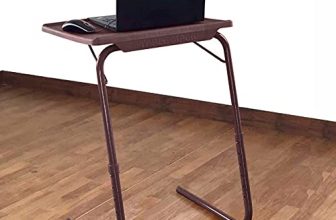 Bi3 Multipurpose Laptop Study Table Strong Top 6 Heights 3 Angles Portable Adjustable Foldable (Brown, Metal)