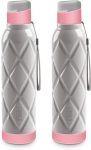 Flair Excel Plastic Insulated Pink Color (Set Of 2) 700 Ml Bottle(Pack Of 2, Pink, Plastic)