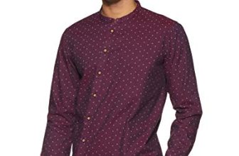 The Indian Garage Co Men’S Cotton Kurta (1018-Sk03-07_Red_L)
