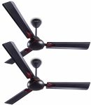Longway Creta P2 1200 Mm/48 Inch Ultra High Speed 3 Blade Anti-Dust Decorative 5-Star Rated Ceiling Fan (Smoked Brown, Pack Of 2)