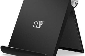 Elv Foldable, Portable, Tablet/Phone Stand. Compatible Phone Holder For Iphone, Android, Samsung, Oneplus, Xiaomi, Oppo, Vivo, Asus. Perfect For Bed,Office, Home,Gift And Desktop (Black)