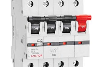 Anchor By Panasonic 98036 Uno Series 20 Ampere Tpn C Curve Mcb,(White, Pack Of 2)