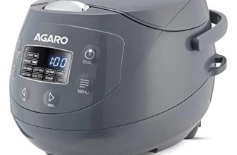 Agaro Imperial Electric Rice Cooker, 2 Litre Ceramic Coated Inner Bowl, Steam Basket, 8 Preset Cooking Function, Advanced Fuzzy Logic, 24 Hours Keep Warm Function, Cooks Up To 3 Cups Of Raw Rice, Grey