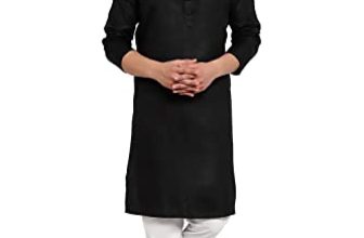Gauri Laxmi Enterprise Men’S Cotton Blend Solid Straight Shirt (Pln Black 32