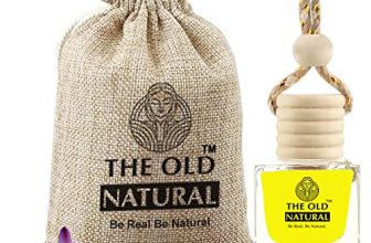 The Old Natural Car Air Freshener With Essential Oils Fragrance In Glass Bottle With Wooden Diffuser Lid | Sandal Twig