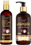 Olixo Onion Black Seed Hair Oil With Comb Applicator And Onion Shampoo(2 Items In The Set)
