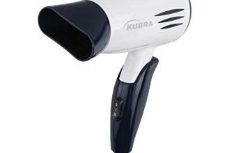 Kubra Kb-128 1200 Watts Hair Dryer With Automatic Overheat Protection With One Detachable Nozzle (Blue And White)