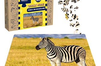 Webby Zebra In The Grasslands Wooden Jigsaw Puzzle, 252 Pieces