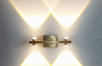 Filliska® Led Luxurious Indoor Up/Down Wall Light Warm White, Shockproof & Rustproof Alluminium Body (2Up & 2 Down Luxurious Gold)