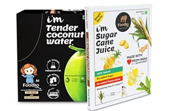 Foodio.Fit Tender Coconut Water And Sugarcane Juice Super Saver Combo Pack – 10X15G And 1X30G – 180G – Hydrate And Energize With Natural Energy Drink