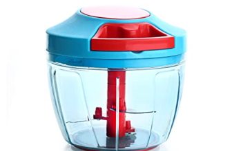 Youbee® Premium Quick Multi-Purpose Manual Vegetable Chopper For Kitchen With 3 Sharp Stainless Steel Blade, Anti-Skid Base Container With Safe Lid Lock, 750 Ml
