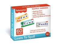 Fisher-Price Fisher Price Learn To Spell Puzzles – 60 Pieces, 3-4-5 Letter Spelling Puzzles For Kids Age 4 Years & Above – Learning And Development Puzzles – Fun & Learn With Colorful Puzzles