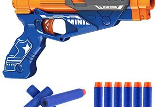Popsugar Spongy Storm Manual Soft Dart Gun With Suction Cup Darts, Blue, 5 Pcs Soft Darts/ 5Pcs Suction Cup Darts,Blue