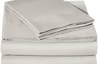 Amazonbasics Microfiber Sheet Set – (Includes 1 Bedsheet, 1 Fitted Sheet With Elastic, 2 Pillow Covers) King, Light Grey