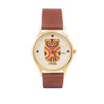 Chumbak Teal Aztec Owl Women’S Leather Wrist Watch – Brown