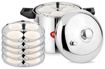Pigeon Stainless Steel Idly Maker 6 Plates Compatible With Induction And Gas Stove