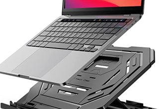 Loryergo Laptop Stand, Adjustable Laptop Stand For Desk, Ergonomic Computer Stand Multi-Angle Adjustable Height, Portable Foldable Laptop Riser Holder Stand Compatible For 10 To 15.6″ Laptops